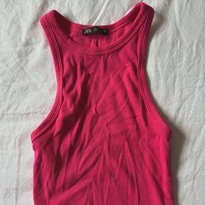 cropped pink zara tank